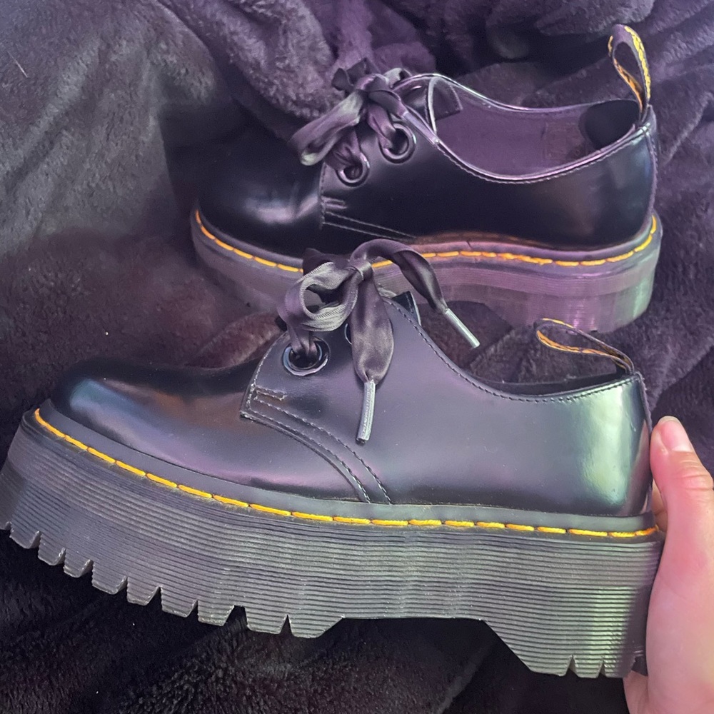 Dr Marten Holly Platform Ribbon Lace Shoes